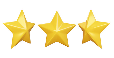 Yellow star with isolated 3d render illustration