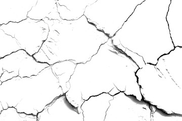 Crack texture lines isolated on transparent background