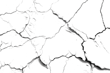 Crack texture lines isolated on transparent background