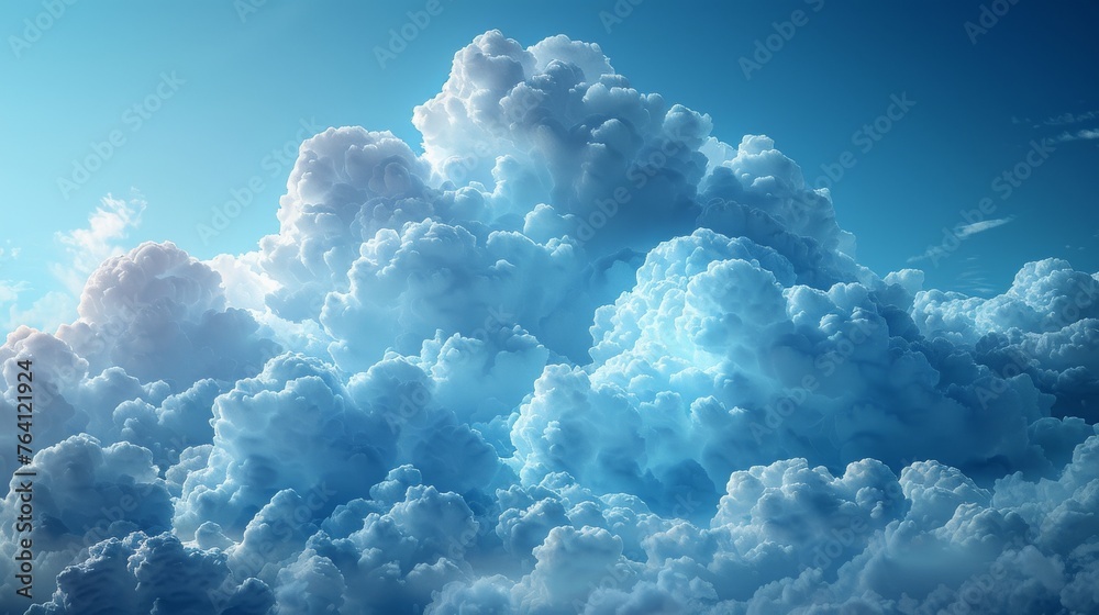 Aufkleber The clouds are blue and isolated on a transparent background. This is a 3D realistic cloud set. It has a real transparent effect. Modern illustration in EPS10.
