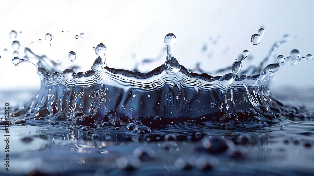Poster a white background with water splashes isolated on it
