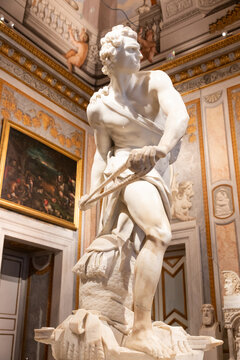 Rome, Italy - Galleria Borghese museum - David by Gian Lorenzo Bernini