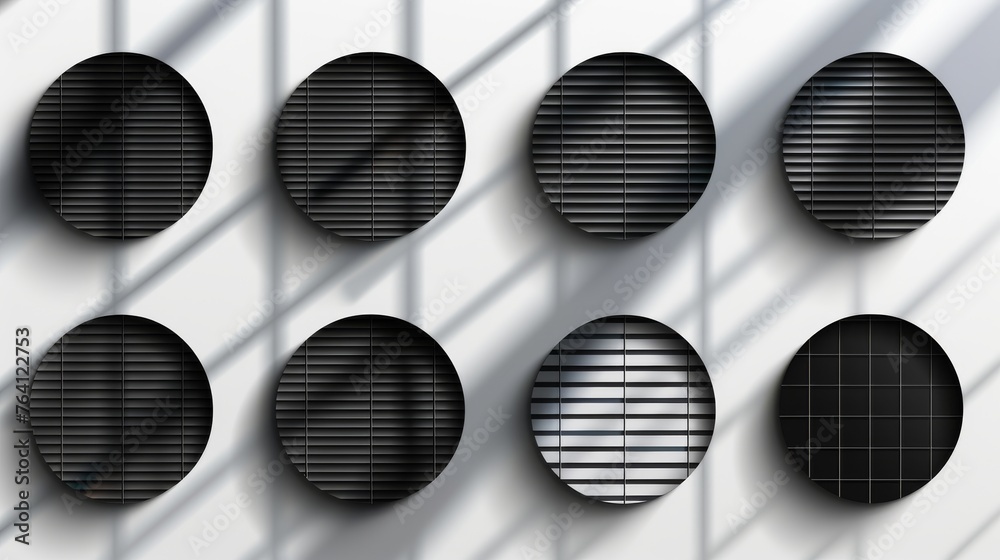 Poster shadow effects in round and square moderns.