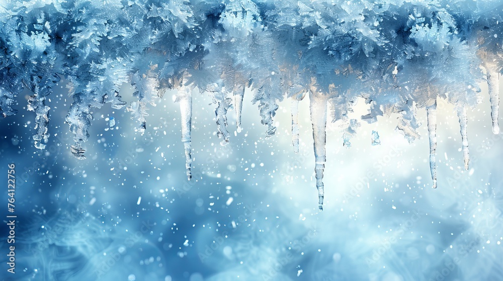 Poster new year's on ice frosted background. rgb. global colors. one editable gradient is used for recolori