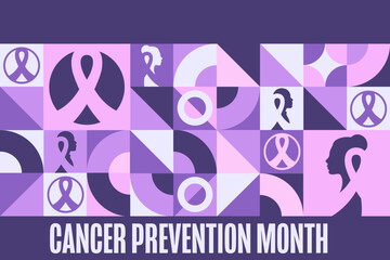 February is National Cancer Prevention Month. Holiday concept. Template for background, banner, card, poster with text inscription. Vector EPS10 illustration.