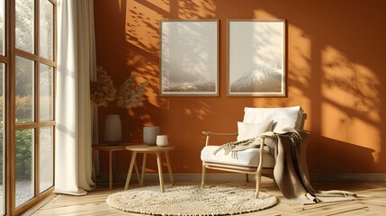 A peaceful corner with a comfy armchair, warm knitted throw, and soft natural light creating a serene atmosphere.