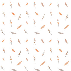 Seamless plant pattern design on a white background. For kids, wallpapers, wrapping paper, gift, textile. - obrazy, fototapety, plakaty