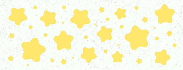 stars and dot doodle cartoon flat design in yellow and white color style. Vector illustration. Suitable for wallpaper backdrop, landing page and web.