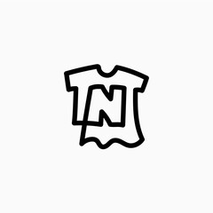n letter kid tee tshirt apparel clothing monogram logo vector icon illustration - 764124574