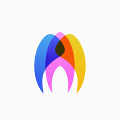 Swallow Bird Overlapping Color Gradient multiply Logo Vector Icon illustration