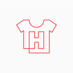 h letter tee tshirt apparel clothing monogram logo vector icon illustration