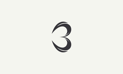 initial letter B monogram simple logo design vector illustration