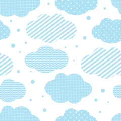 Foto op Aluminium Cloud Vector Pattern, Cloud vector Design, Cloud Cute Vector Pattern, Cute Vector Pattern, Cloud icon Silhouette, Cloud Pattern illustration © Creative art