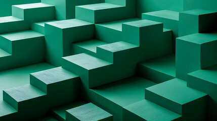 Obraz premium Creative geometric cube pattern, abstract design with colorful blocks on a blue background
