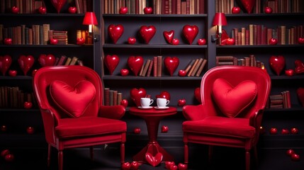 Cozy red themed romantic home interior for intimate moments and thoughtful gifts