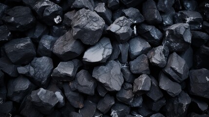A pile of black rocks with a dark and moody atmosphere - Powered by Adobe