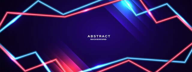 Abstract glowing neon lights background vector.	
