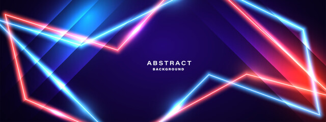 Abstract glowing neon lights background vector.	
