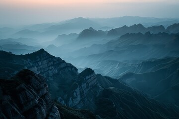 Overlooking the mountains, Danxia landform
