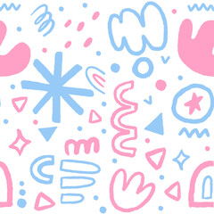 Doodle Objects Seamless Pattern for Textile Prints