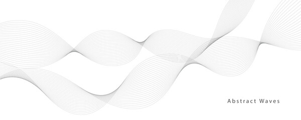 Abstract vector background with grey wavy lines