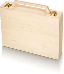 Wooden box with Shadow on transparent background