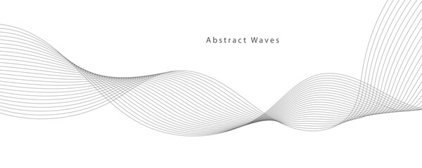 Abstract vector background with grey wavy lines