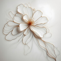 Piękny abstrakcyjny biały kwiat, dekor, tapeta generative ai - obrazy, fototapety, plakaty