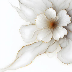 Piękny abstrakcyjny biały kwiat, dekor, tapeta generative ai - obrazy, fototapety, plakaty