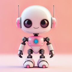 Kawaii Style Cute Robot  - generated by ai