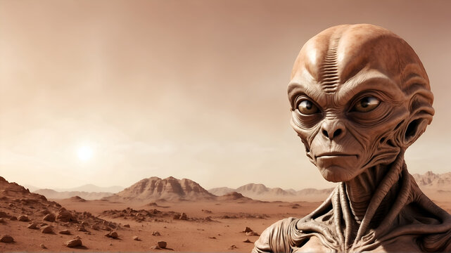 Portrait of alien in Mars 
