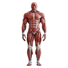 Fototapeta na wymiar Human Muscular System Model, Organ System Model, Isolated on Transparent Background - PNG Cutout