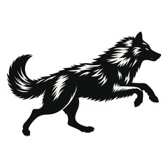 Obraz premium silhouette of wolf running vector