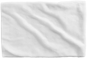 Fotobehang White cotton towel mock up template fabric wiper isolated. © Pro Hi-Res
