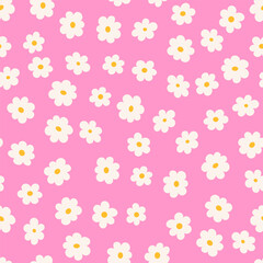 Seamless pattern with cute small flowers. Floral vector background