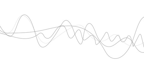  Abstract wavy stripes on white background isolated. Creative line art. Thin line wavy background.