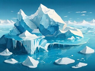 Amazing iceberg in the sea.