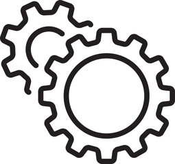 Setting icon vector with work cog gear element. Cogweel mechanism symbol.