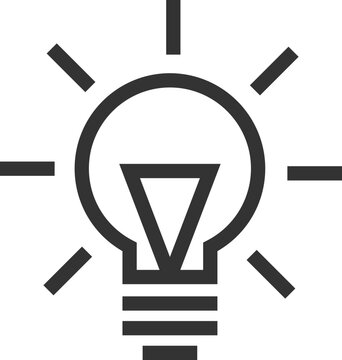 Electric light bulb icon. Electricity lamp symbol. Vector illumination sign.
