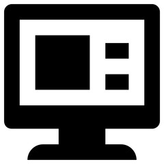 monitor icon, simple vector design