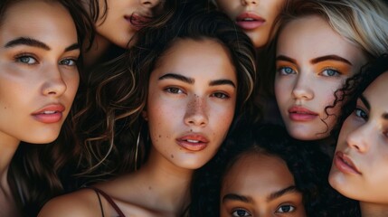 Obraz premium Multiethnic and multiracial group of women, the concept of equality and women's rights
