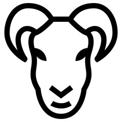 mouflon goat icon, simple vector design - obrazy, fototapety, plakaty