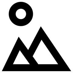 mountains icon, simple vector design