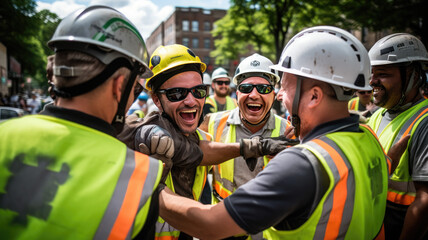 Smiling Builders on the Job Site