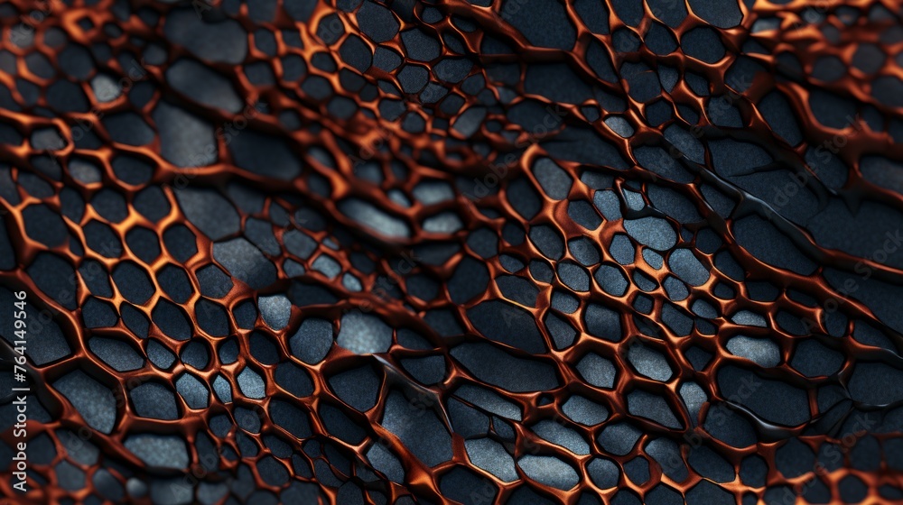 Poster Generative AI Reticulated and intricate texture of reptile skin.