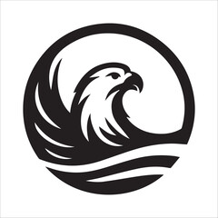  Eagle head black and white logo.