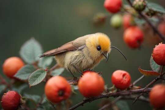 beautiful bomby garrulus sitting in the winter