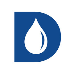 Water Logo combine with letter D vector template
