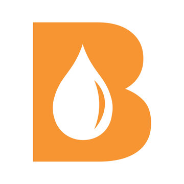 Water Logo combine with letter B vector template