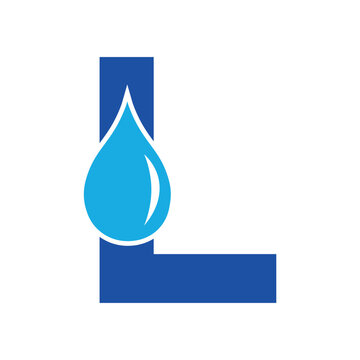 recommend clip art: Initial Water Logo combine with letter L vector template